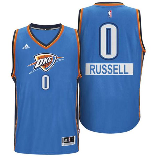 Oklahoma City Thunder Trikot 2014 Christmas Day #0 Russell Westbrook Big Logo Swingman