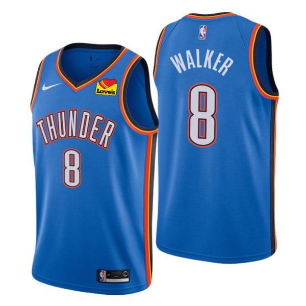 Oklahoma City Thunder Trikot Icon Edition #8 Kemba Walker Blau Swingman