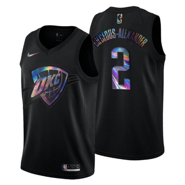 Oklahoma City Thunder Trikot Shai Gilgeous-Alexander #2 Iridescent Holographic Schwarz