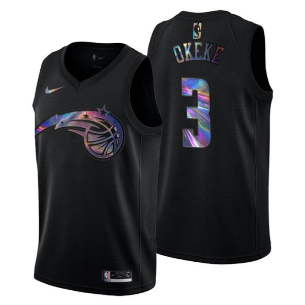 Orlando Magic Trikot Chuma Okeke #3 Iridescent Holographic Schwarz