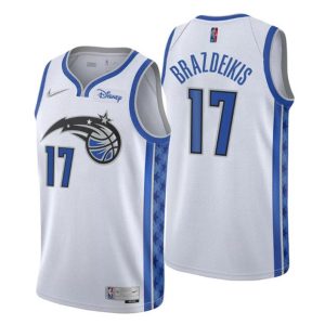 Orlando Magic Trikot Earned Edition #17 Ignas Brazdeikis Weiß Swingman