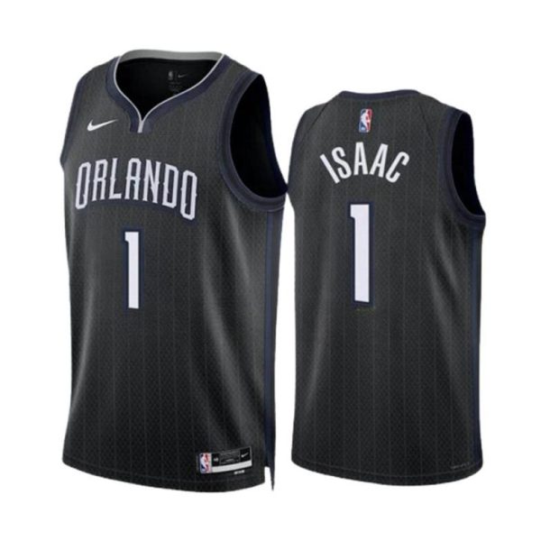 Orlando Magic Trikot Nike Jonathan Isaac 1 City Edition 2022-23 Schwarz Version Swingman Herren