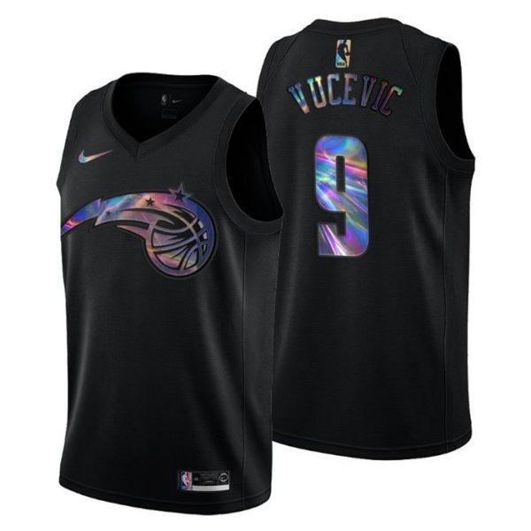 Orlando Magic Trikot Nikola Vucevic #9 Iridescent Holographic Schwarz