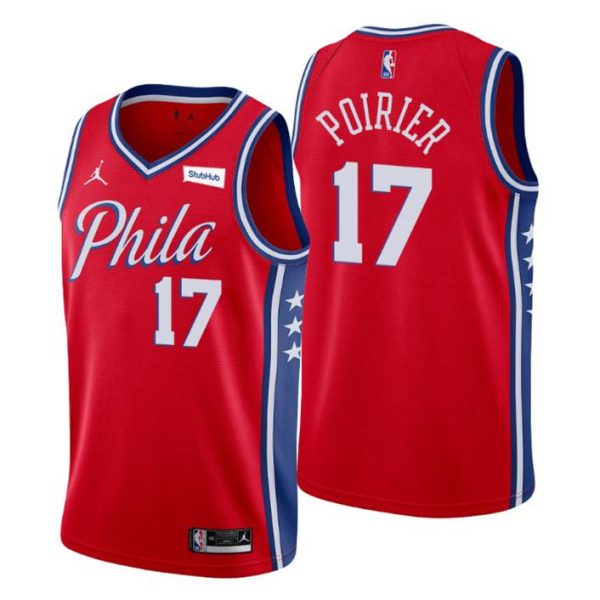 Philadelphia 76ers Trikot #17 Vincent Poirier Swingman Rot Statement Edition 2021