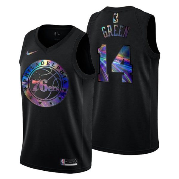 Philadelphia 76ers Trikot Danny Grün #14 Iridescent Holographic Schwarz