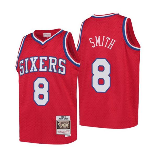 Philadelphia 76ers Trikot Kinder Mitchell & Nes Zhaire Smith Swingman Throwback Rot