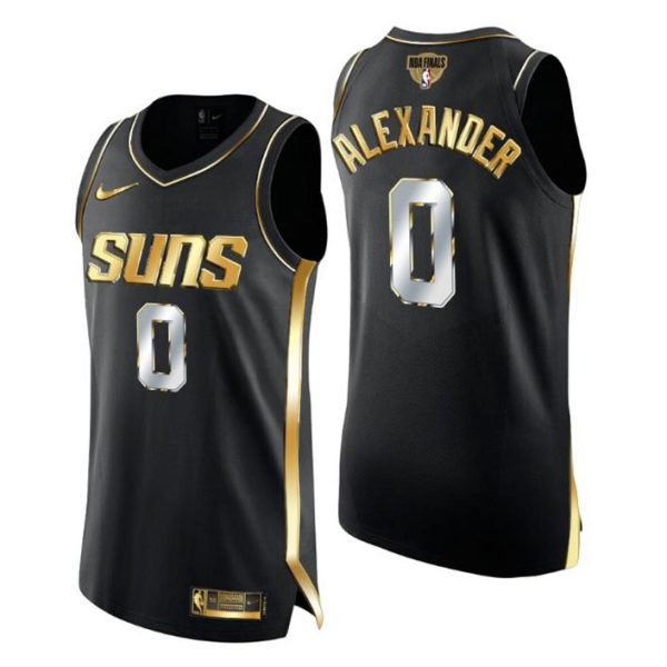 Phoenix Suns Trikot 2021 NBA Finals #0 Ty-Shon Alexander Golden Edition Authentic Schwarz