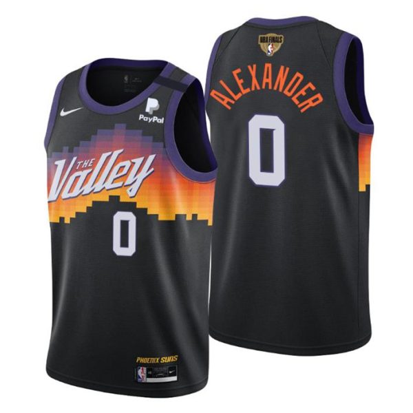 Phoenix Suns Trikot 2021 NBA Finals #0 Ty-Shon Alexander Schwarz City Edition Swingman