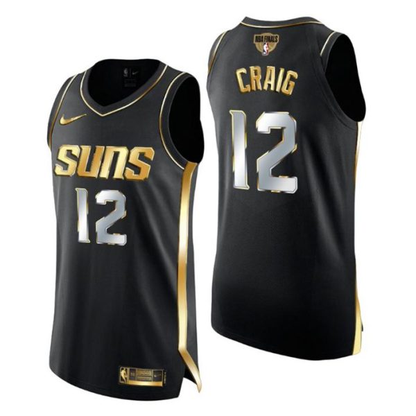 Phoenix Suns Trikot 2021 NBA Finals #12 Torrey Craig Golden Edition Authentic Schwarz