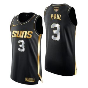 Phoenix Suns Trikot 2021 NBA Finals #3 Chris Paul Golden Edition Authentic Schwarz