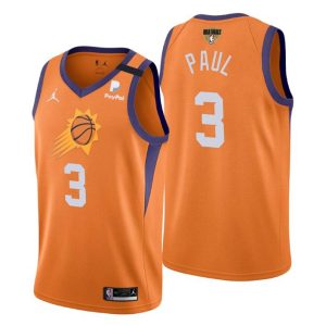 Phoenix Suns Trikot 2021 NBA Finals #3 Chris Paul Orange Statement Edition Swingman