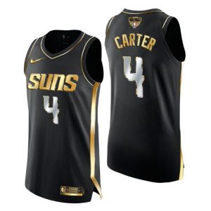 Phoenix Suns Trikot 2021 NBA Finals #4 Jevon Carter Golden Edition Authentic Schwarz