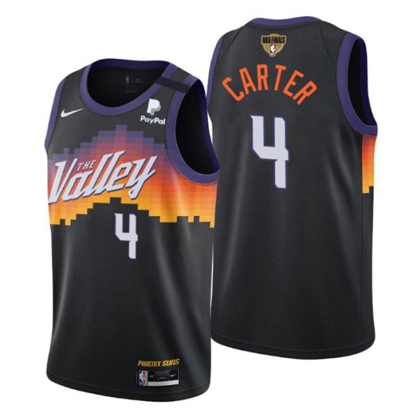 Phoenix Suns Trikot 2021 NBA Finals #4 Jevon Carter Schwarz City Edition Swingman