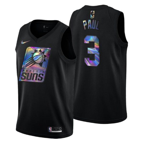 Phoenix Suns Trikot Chris Paul #3 Iridescent Holographic Schwarz