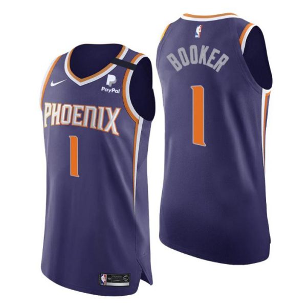 Phoenix Suns Trikot No. 1 Devin Booker Authentic Icon Lila