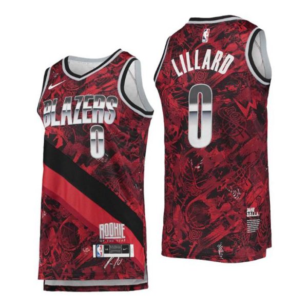 Portland Trail Blazers Trikot Select Series Rookie of the Year Damian Lillard No. 0 Rot Swingman