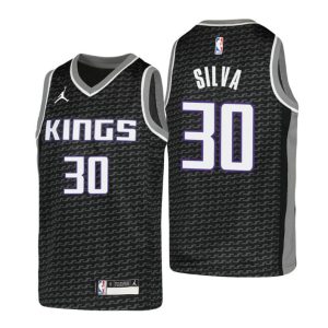 Sacramento Kings Trikot Chris Silva NO. 30 Statement Edition Schwarz Kinder