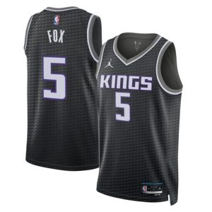 Sacramento Kings Trikot Jordan Statement Edition 2022-23 Swingman Schwarz Version Deaaron Fox 5 Herren