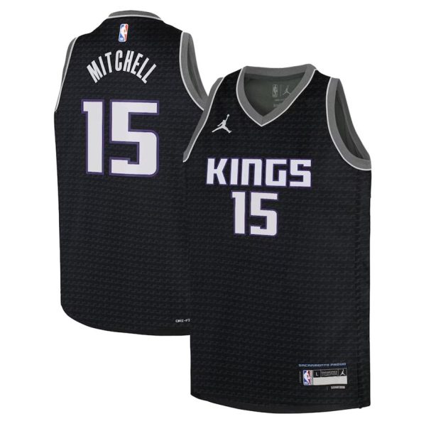 Sacramento Kings Trikot Jordan Statement Edition Swingman 22 – Schwarz – Davion Mitchell – Kinder