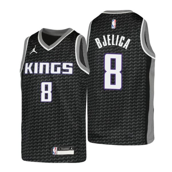 Sacramento Kings Trikot Nemanja Bjelica No.8 Statement Edition Schwarz Kinder