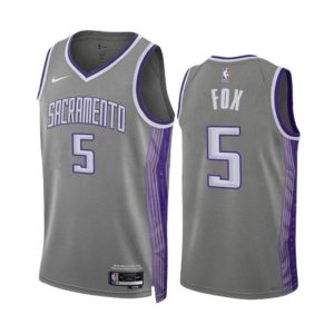 Sacramento Kings Trikot Nike Deaaron Fox 5 City Edition 2022-23 Grau Version Swingman Herren