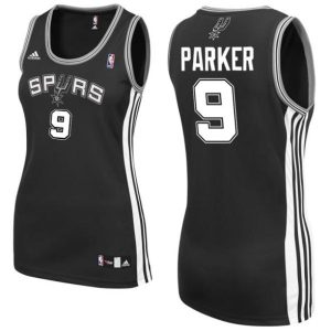 San Antonio Spurs Trikot #9 Tony Parker Damen Schwarz