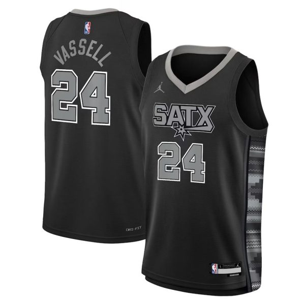 San Antonio Spurs Trikot Jordan Statement Edition Swingman 22 – Schwarz – Devin Vassell – Kinder