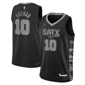 San Antonio Spurs Trikot Jordan Statement Edition Swingman 22 – Schwarz – Jeremy Sochan – Kinder