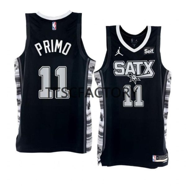 San Antonio Spurs Trikot Joshua Primo 11 Nike 2022-23 Statement Edition Schwarz Herren Swingman