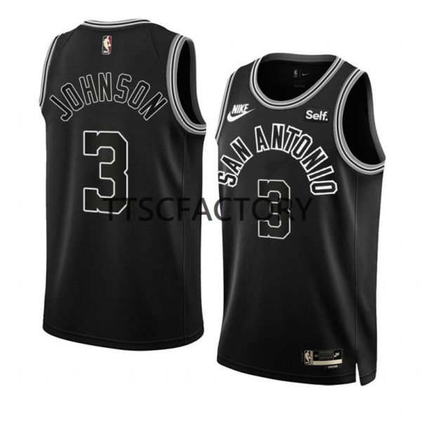 San Antonio Spurs Trikot Keldon Johnson 3 Nike 2022-23 Classic Edition Schwarz Herren Swingman