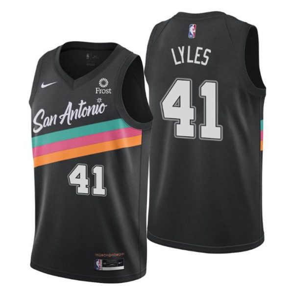 San Antonio Spurs Trikot No. 41 Trey Lyles Schwarz Swingman City Edition