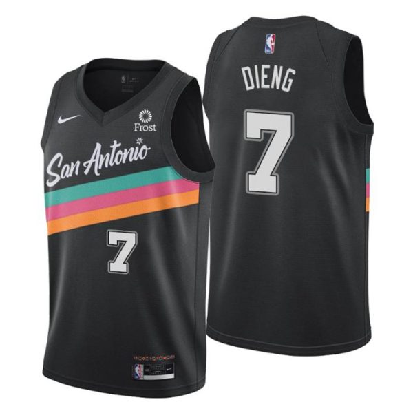 San Antonio Spurs Trikot No. 7 Gorgui Dieng Schwarz Swingman City Edition