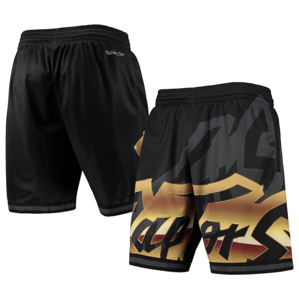 Toronto Raptors Mitchell & Ness Big Face 4.0 Fashion Shorts – Schwarz