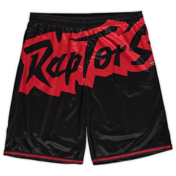 Toronto Raptors Mitchell & Ness Big & Tall Hardwood Classics Big Face 2.0 Shorts – Schwarz