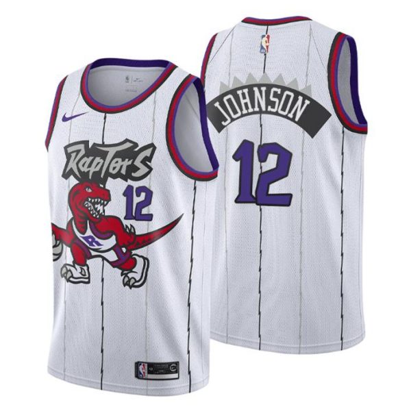 Toronto Raptors Trikot 2021 Hardwood Classics Alize Johnson 12 Weiß