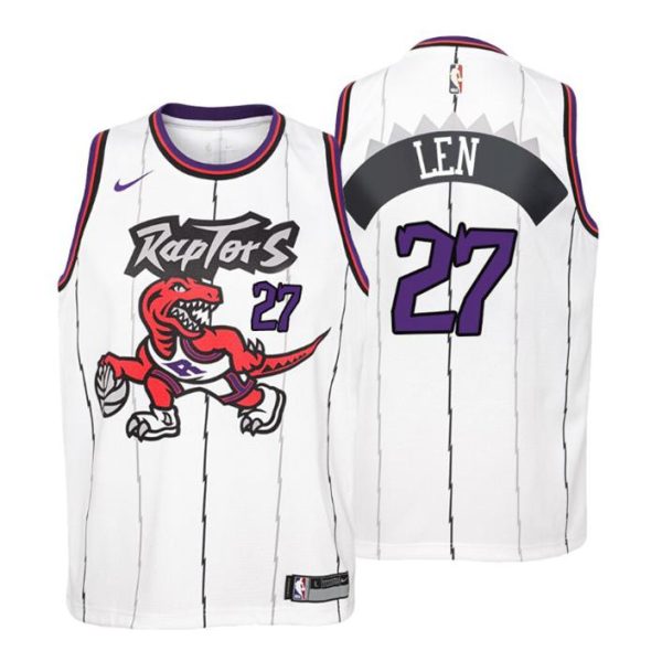 Toronto Raptors Trikot Alex Len No.27 2021 Hardwood Classics Weiß Kinder