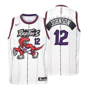 Toronto Raptors Trikot Alize Johnson No.12 2021 Hardwood Classics Weiß Kinder