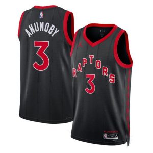 Toronto Raptors Trikot Jordan Statement Edition 2022-23 Swingman Schwarz Version OG Anunoby 3 Herren