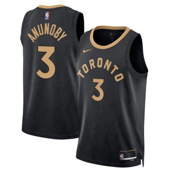 Toronto Raptors Trikot Nike City Edition 2022-23 Swingman Schwarz Version OG Anunoby 3 Herren