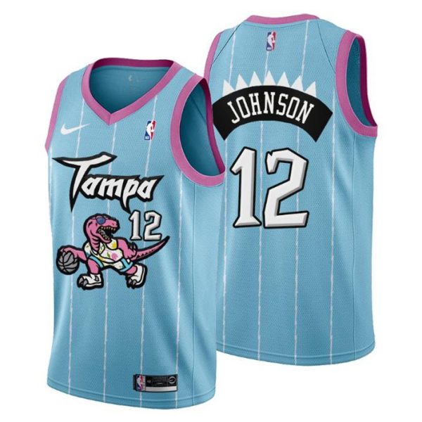 Toronto Raptors Trikot Swingman Alize Johnson No. 12 2021 Tampa City Rosa Blau