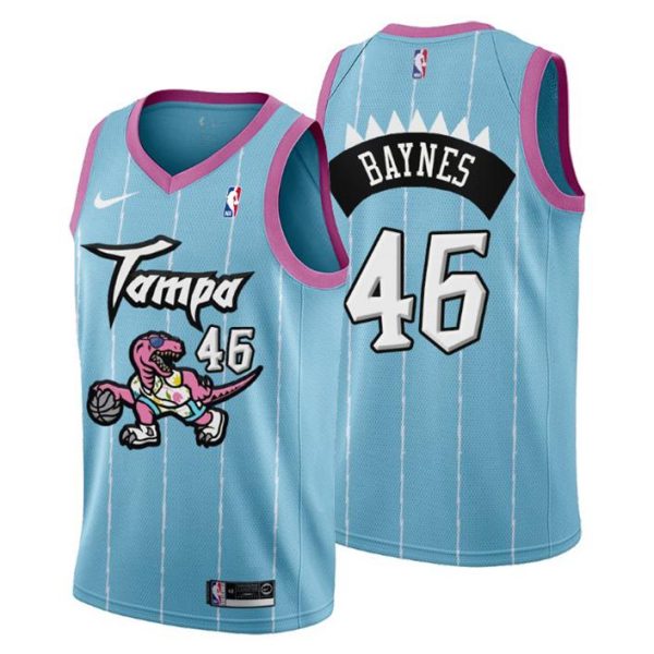 Toronto Raptors Trikot Swingman Aron Baynes No. 46 2021 Tampa City Rosa Blau