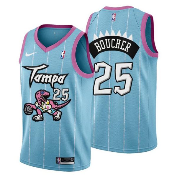 Toronto Raptors Trikot Swingman Chris Boucher No. 25 2021 Tampa City Rosa Blau