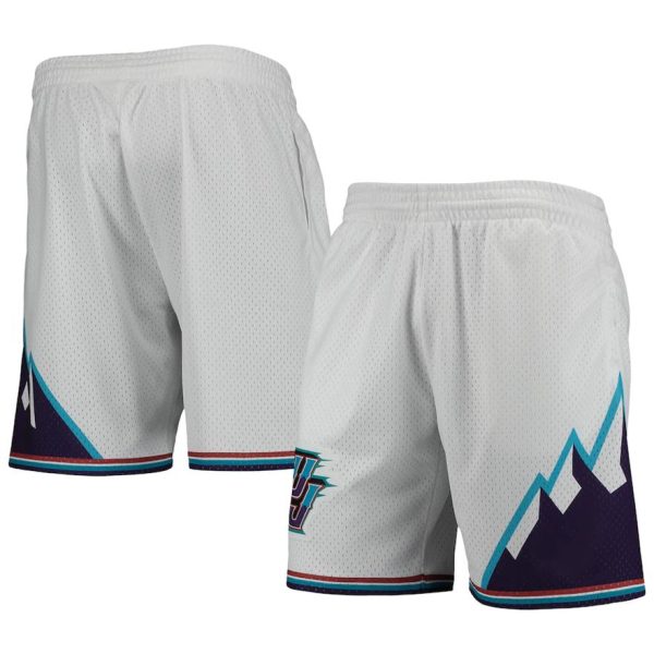 Utah Jazz Mitchell & Ness 1996-97 Hardwood Classics Swingman Shorts – Weiß