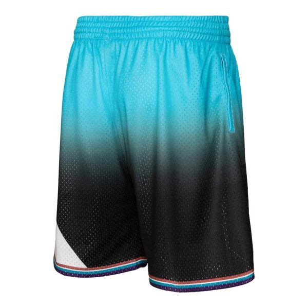 Utah Jazz Mitchell & Ness 199697 Hardwood Classics Fadeaway Reload 3.0 Swingman Shorts – SchwarzLight Blau