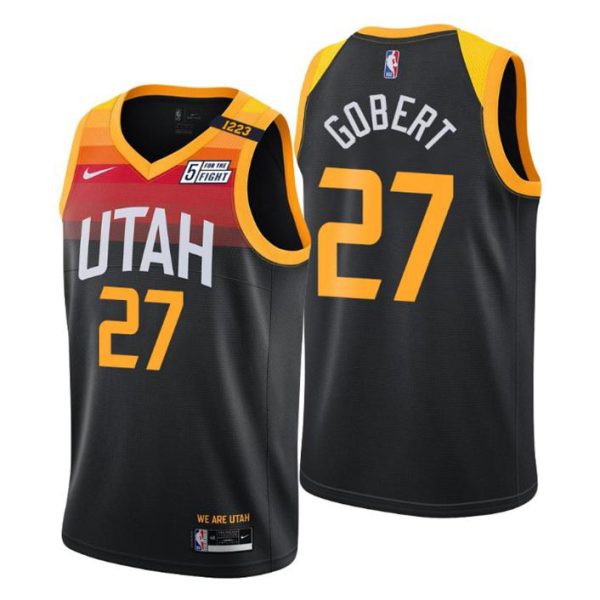 Utah Jazz Trikot #27 Rudy Gobert Swingman Schwarz City Edition 2021