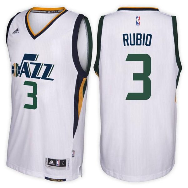 Utah Jazz Trikot #3 Ricky Rubio Home Weiß New Swingman