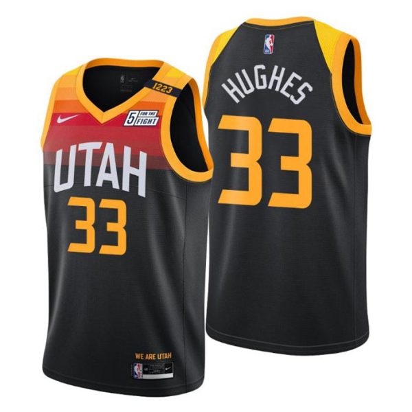 Utah Jazz Trikot #33 Elijah Hughes Swingman Schwarz City Edition 2021