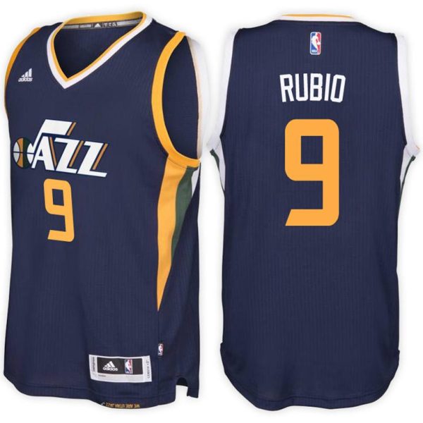 Utah Jazz Trikot #9 Ricky Rubio Road Navy New Swingman