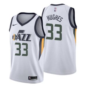 Utah Jazz Trikot Associateion Edition Elijah Hughes 33 Weiß