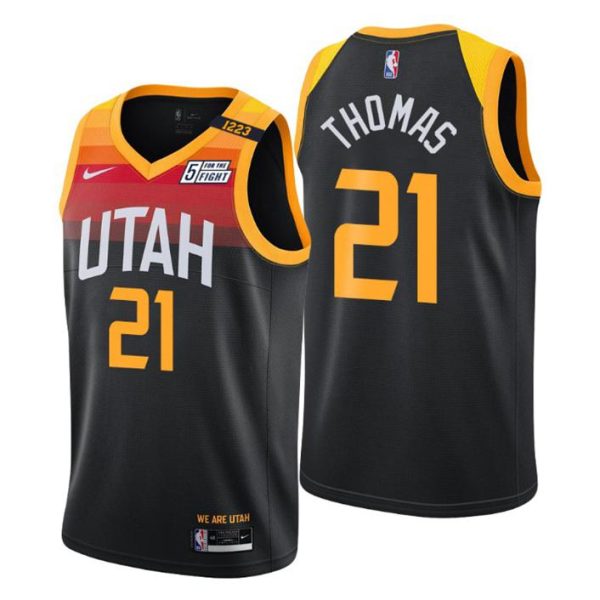 Utah Jazz Trikot City Edition #21 Matt Thomas Schwarz